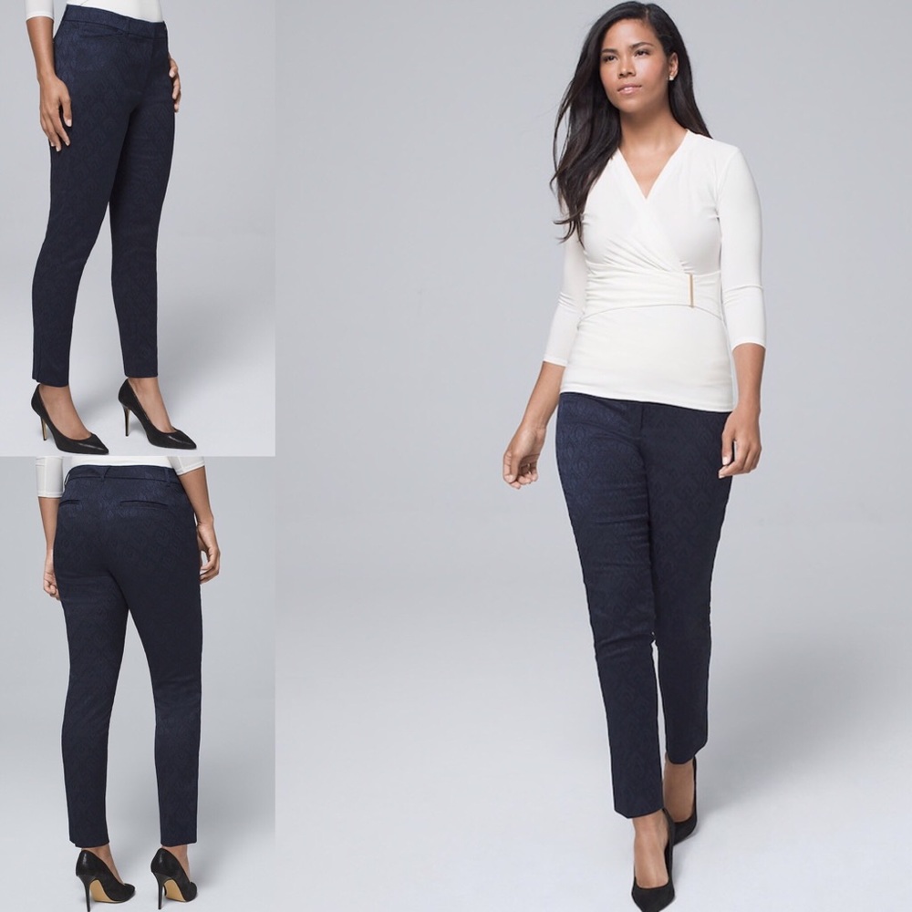 White House Black Market Curvy fit Jacquard Pants
